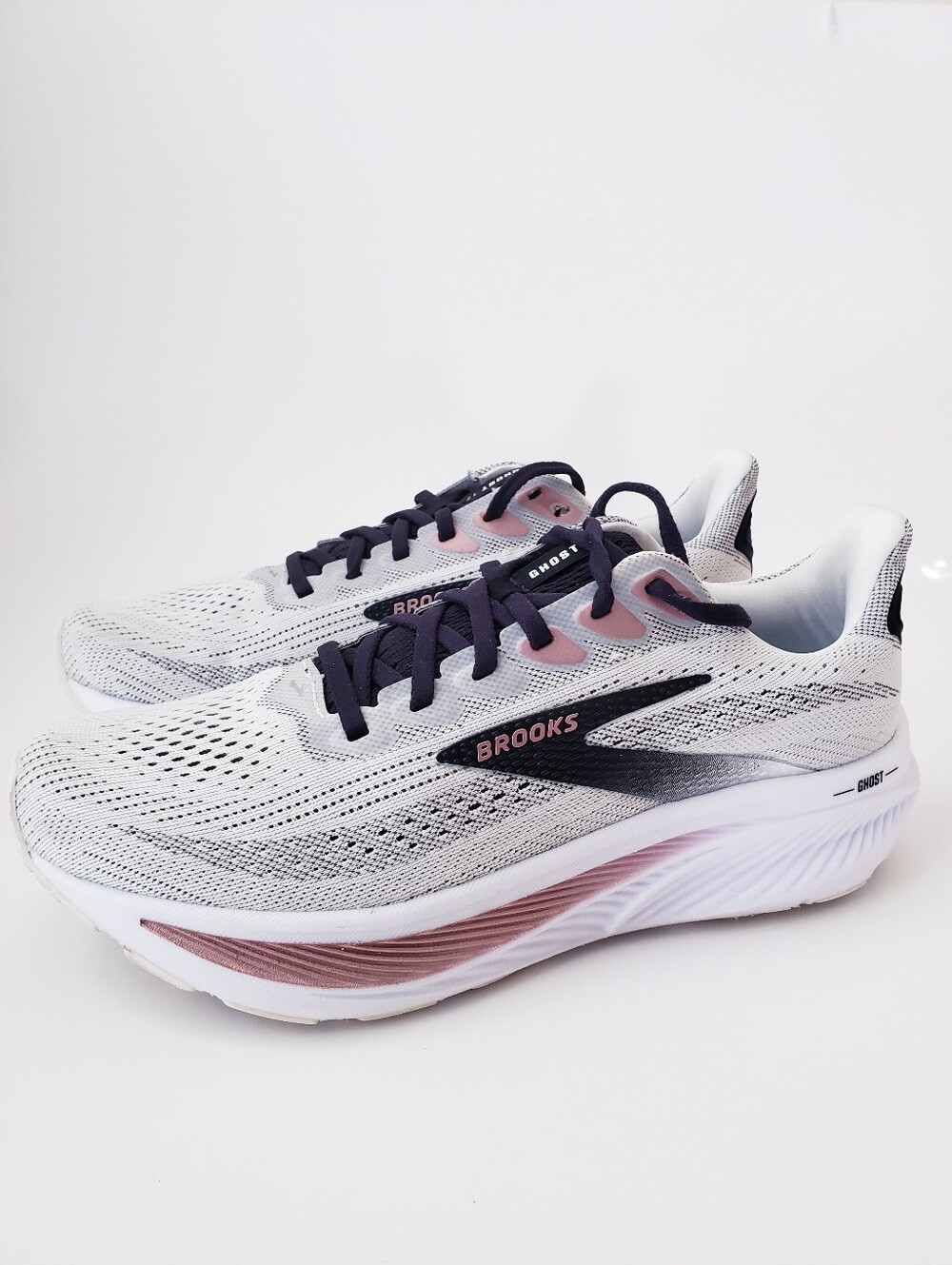 Brooks Ghost 17 Women's Running Shoes White Black Rose Gold - Picture 16 of 16
